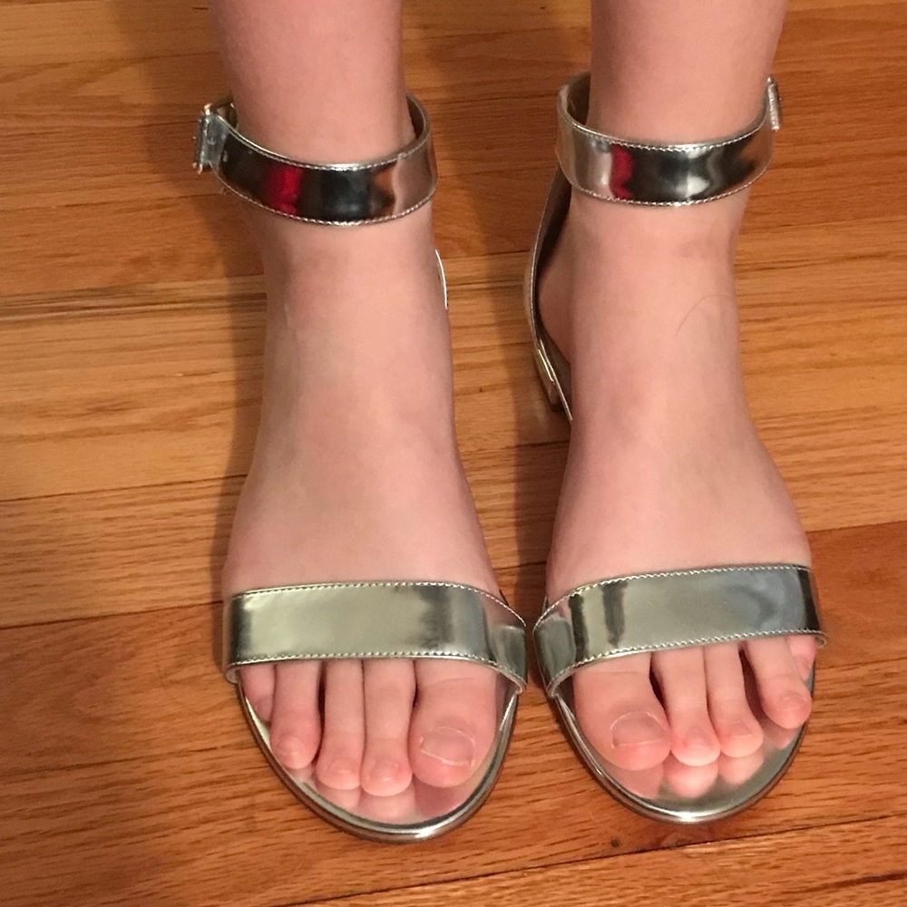 NWT NEW J CREW silver sandals 7.5